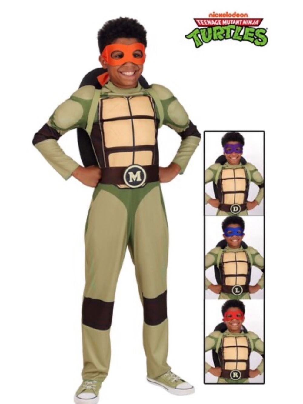 Ninja Turtle Costume With Weapons Kit For All Four Turtles- Size Small